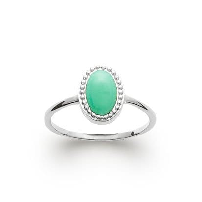 Bague Aventurine "Alexandra" en Argent 925 – Cabochon Ovale | Pierre Naturelle