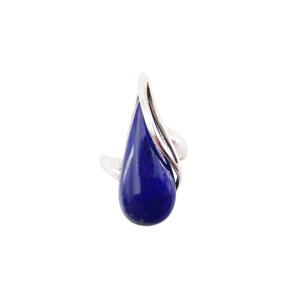 Bague Lapis-Lazuli "Colombe" | Argent 925 | Cabochon Goutte | Pierre Naturelle