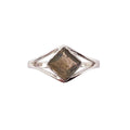 Bague Labradorite "Elisabeth" en Argent 925 | Cabochon Carré – Pierre des Empathes aux Reflets Magiques