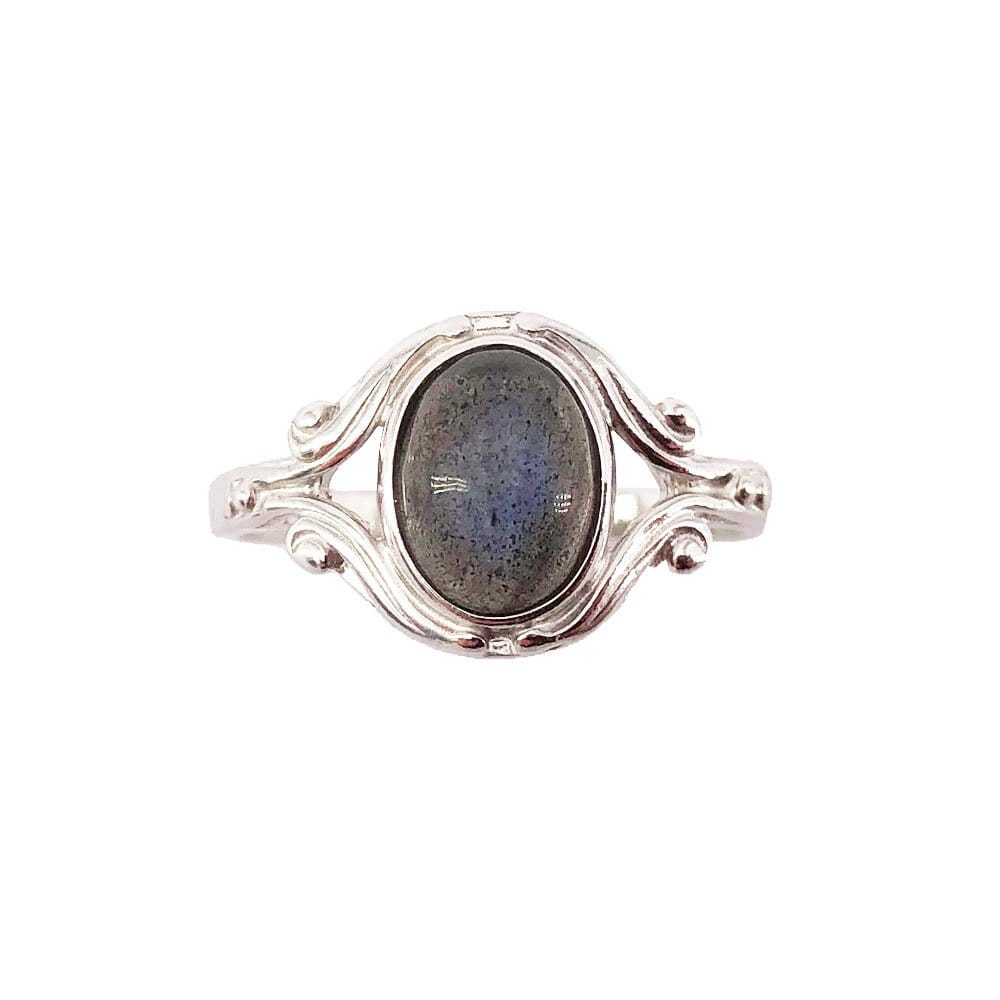 Bague Labradorite "Honorine" – Argent 925 | Cabochon Ovale Pierre des Empathes
