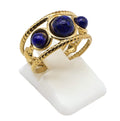 Bague Triple Lapis Lazuli – Acier Inoxydable Ajustable | Pierre Naturelle