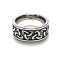 Bague Acier Inoxydable Motif Tribal Gravé | 10 mm