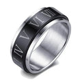 Bague Acier Inoxydable 316 Chiffres Romains Tournants | 8 mm