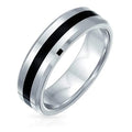 Bague Alliance Acier Inoxydable 316 Noir et Argenté | 6 mm