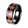 Bague Alliance Acier Inoxydable 316 Noir Bande Centrale Marron | 7 mm