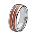 Bague Alliance Acier Inoxydable 316 Bande Centrale Marron | 8 mm