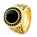 Bague Chevalière Acier 316 Doré – Ciselée Luxe | 2 cm