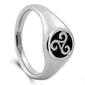Bague Homme Acier Inoxydable 316 Symbole Celtique Ajouré Argenté | 10 mm