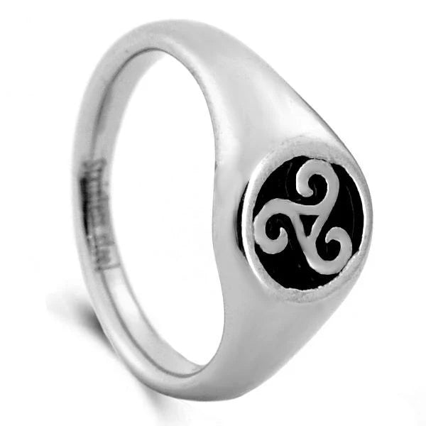 Bague Homme Acier Inoxydable 316 Symbole Celtique Ajouré Argenté | 10 mm