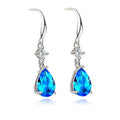 Boucles d'Oreilles Marguerite Tombantes – Argent 925 & Zirconium | Élégance Florale