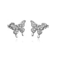 Boucles d'Oreilles Argent 925 Papillon & Zirconium | Certifiées Poinçon | Bijou Femme Intemporel
