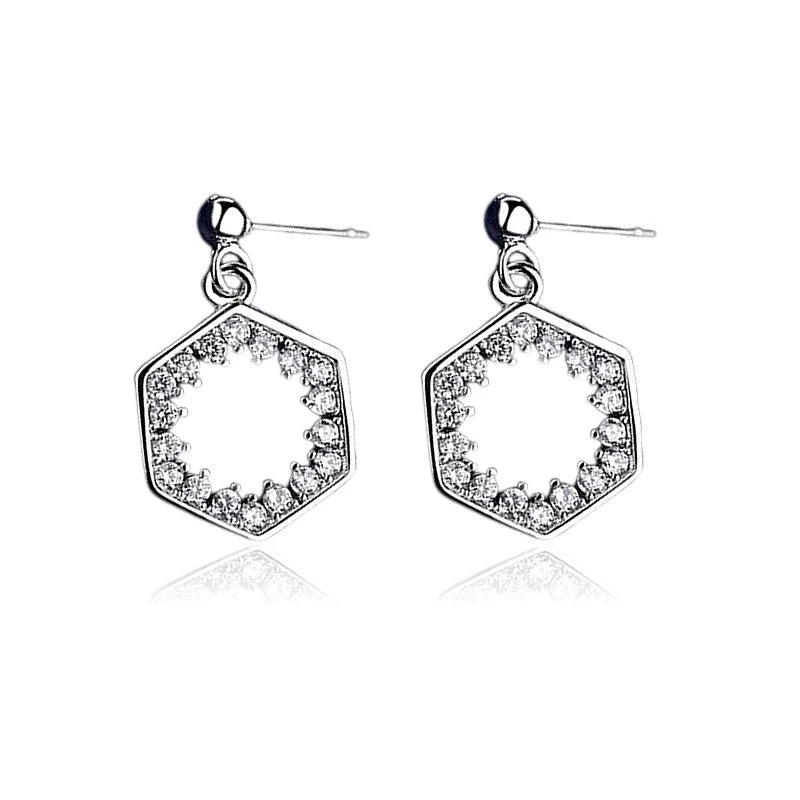 Boucles d'Oreilles Céline – Argent 925 Pur & Zirconium | Luxe, Sophistication & Élégance Intemporelle