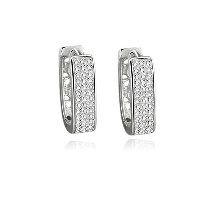 Créoles Elya | Argent 925 Poinçon Certifié | Zirconium | Boucles d'Oreilles Élégance Intemporelle