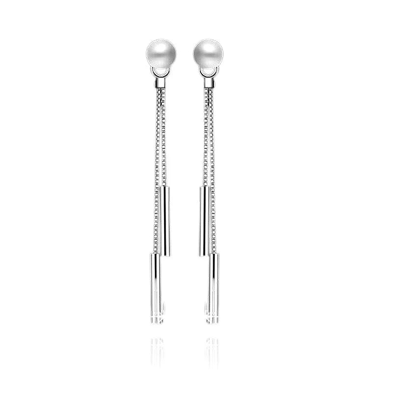 Boucles d'Oreilles Victoire Pendantes | Argent 925 Poinçon Certifié | Perle & Zirconium | Sophistication & Éclat