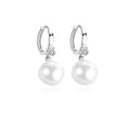 Boucles d'Oreilles Argent 925 Perle & Zirconium | Certifiées Poinçon | Bijou Femme Sophistiqué