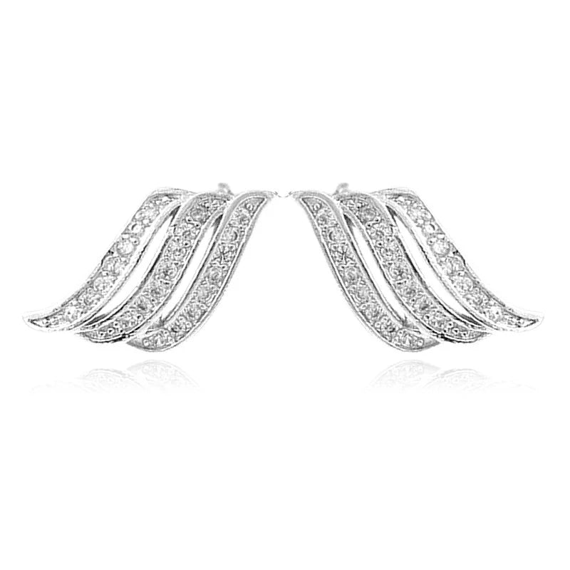 Boucles d'Oreilles Anges – Argent 925 & Zirconium | Protection, Espoir & Élégance Spirituelle