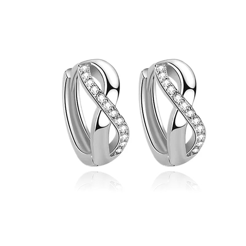 Créoles Infini Charmes | Argent 925 Poinçon Certifié | Zirconium | Luxe & Élégance Intemporelle