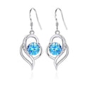Boucles d'Oreilles Cœur Zirconium & Oxyde Bleu | Argent 925 Poinçon Certifié | Bijou Femme Unique & Exclusif