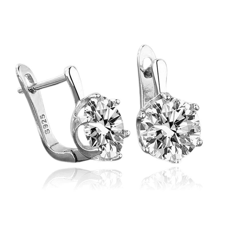 Boucles d'Oreilles Orlane – Argent 925 & Zirconium | Cristaux Étincelants & Luxe Raffiné
