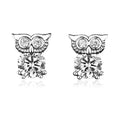 Boucles d'Oreilles Chouette – Argent 925 & Zirconium | Sagesse, Raffinement & Style Unique
