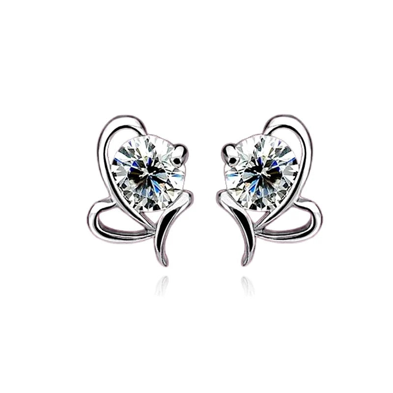 Boucles d'Oreilles Athénaïs Ailes | Argent 925 Poinçon Certifié | Zirconium & Oxyde Blanc | Luxe Exclusif