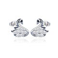 Boucles d'Oreilles Cygne – Argent 925 & Zirconium | Grâce, Raffinement & Élégance Intemporelle