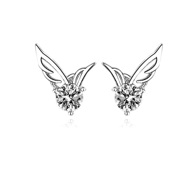 Boucles d'Oreilles Aile d'Ange | Argent 925 Poinçon Certifié | Zirconium | Bijou Angélique & Luxe