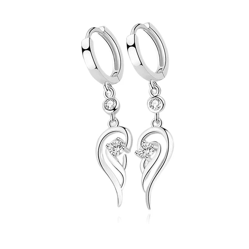 Boucles d'Oreilles Amélia Cœur | Argent 925 Poinçon Certifié | Zirconium | Pureté & Sophistication