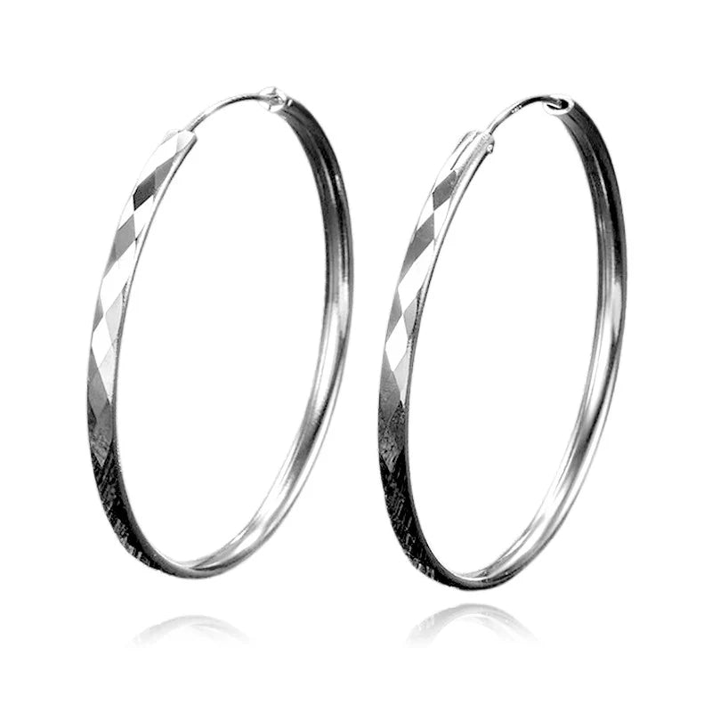 Créoles Alicia 50mm | Argent 925 Poinçon Certifié | Boucles d'Oreilles Élégance Intemporelle