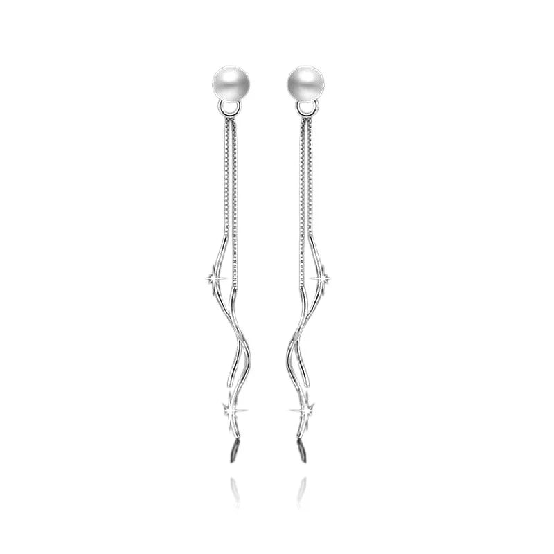 Boucles d'Oreilles Suzanne Pendantes | Argent 925 Poinçon Certifié | Perle & Zirconium | Art & Beauté Intemporelle