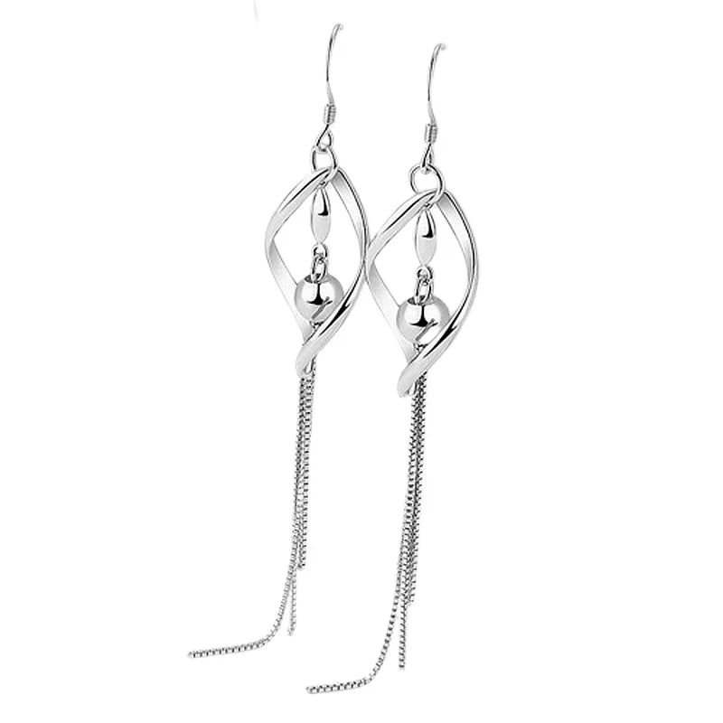 Boucles d'Oreilles Argent 925 Lise | Zirconium | Certifiées Poinçon | Longues Tombantes Femme Luxe