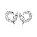Boucles d'Oreilles Abigaelle Cœur | Argent 925 Poinçon Certifié | Zirconium & Oxyde Blanc | Luxe & Éclat