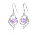 ✨ Boucles d'Oreilles Cœur Argent 925 Poinçonné | Zirconium & Oxyde Mauve Iris | Romantique