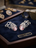 * Boucles d'Oreilles en Acier Inoxydable Pierre Violette A Clip