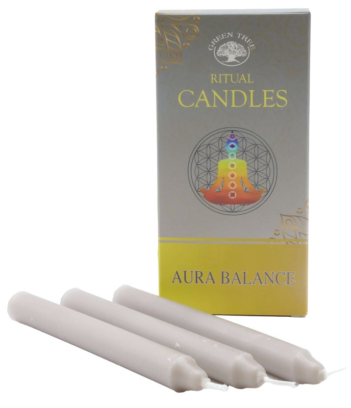 Bougies Rituel Équilibre de l’Aura – Lot de 10 Bougies Teintées dans la Masse | 13 cm