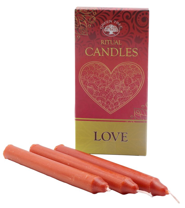 Bougies Rituel Amour – Lot de 10 Bougies Teintées dans la Masse | 13 cm