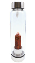 Bouteille Tadasana Pointe Cornaline | Cristal Naturel Intégré | Vitalité & Courage | Hauteur 25 cm