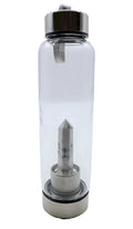 Bouteille Tadasana Pointe Howlite | Cristal Naturel Intégré | Apaisement & Sommeil Paisible | Hauteur 25 cm