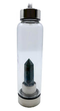 Bouteille Tadasana Pointe Apatite | Cristal Naturel Intégré | Motivation & Clarté Mentale | Hauteur 25 cm
