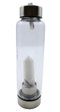 Bouteille Tadasana Pointe Quartz Tourmaline | Cristal Naturel Intégré | Purification & Protection Totale | Hauteur 25 cm
