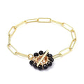 * Bracelet Chaîne Trombone Pierre Naturelle Agate Doré – Plaqué Or 1 Micron | 18.5 cm