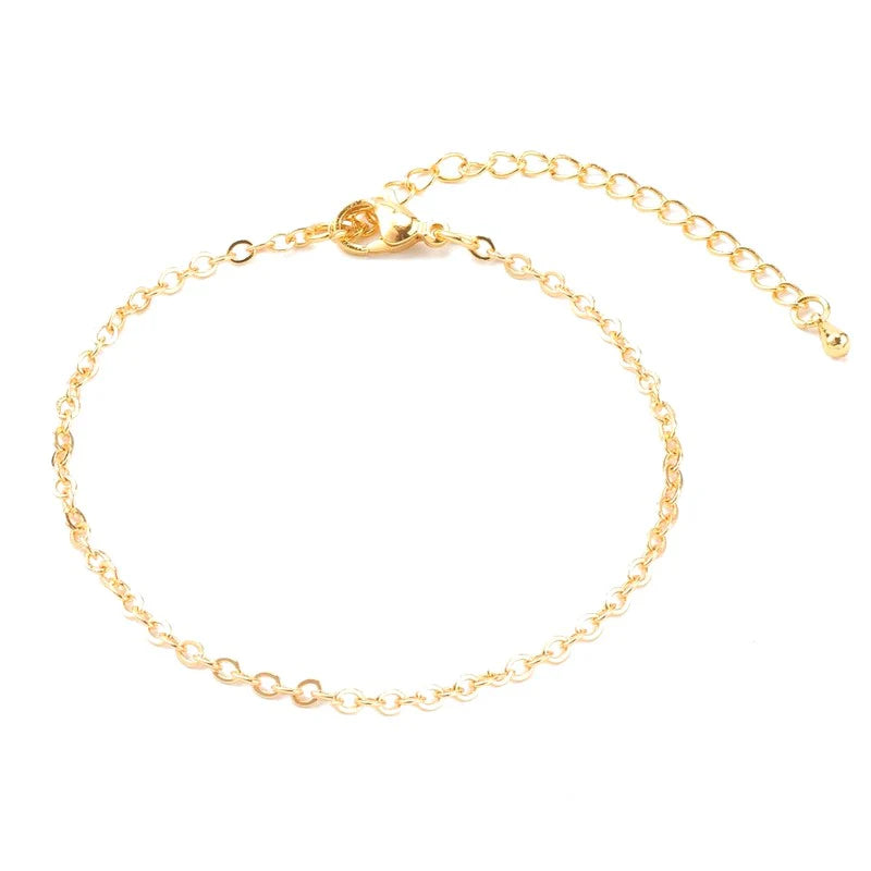 * Bracelet Femme Maille Forçat Doré Plaqué Or 1 Micron — Souple 19+6 cm avec Rallonge