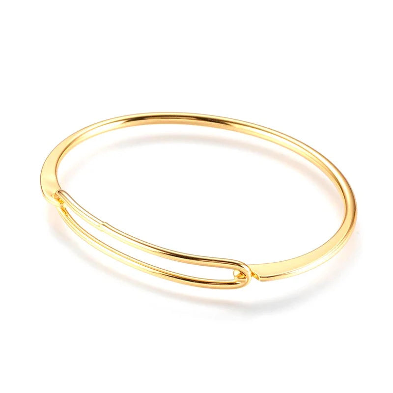 * Bracelet Jonc Femme Doré Plaqué Or 1 Micron — Ø 67 mm 7 mm Intemporel