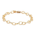 * Bracelet Femme Chaîne Forçat Doré Plaqué Or 1 Micron — Diamant CZ 18 cm Souple