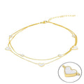 * Bracelet Femme Souple 3 Breloques Cœur Doré Or 18K – Plaqué Or 1 Micron Premium | Bijou Élégant