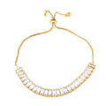 * Bracelet Femme Coulissant Doré Plaqué Or 1 Micron — Zirconiums Blancs Scintillants