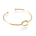 * Bracelet Jonc Manchette Nœud Femme Doré – Plaqué Or 1 Micron Premium | Bijou Féminin Élégant