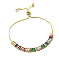 * Bracelet Femme Bolo Coulissant Doré Plaqué Or 1 Micron — Perles de Verre Réglable
