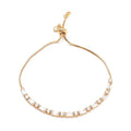 * Bracelet Femme Coulissant Doré Plaqué Or 1 Micron — Zirconiums Blancs Scintillants