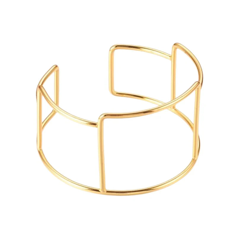 * Bracelet Manchette Femme Doré Élégance & Modernité – Plaqué Or 1 Micron | Bijou Statement Réglable